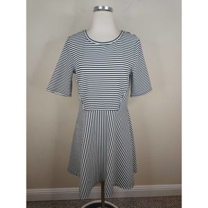 Apt 9 Dress w Pockets Striped Black White Fit & Flare